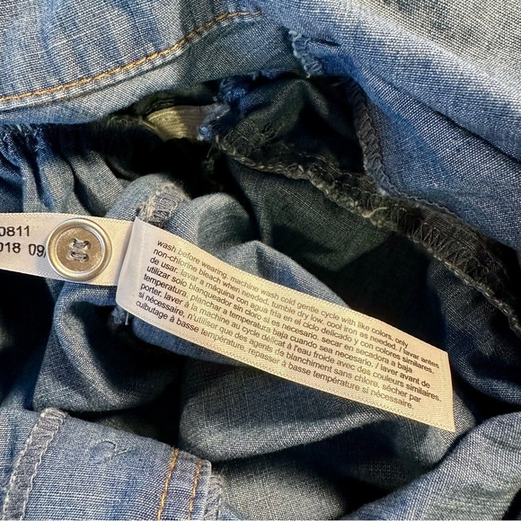 NWT Eloquii Elements Chambray Blue Belted Denim Romper Plus Size 28 - Picture 13 of 16